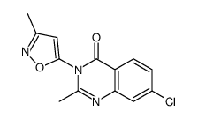 7-chloro-2-methyl-3-(3-methyl-1,2-oxazol-5-yl)quinazolin-4-one结构式