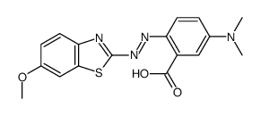 5-(dimethylamino)-2-[(6-methoxy-1,3-benzothiazol-2-yl)diazenyl]benzoic acid结构式
