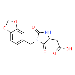 [1-(1,3-Benzodioxol-5-ylmethyl)-2,5-dioxoimidazolidin-4-yl]acetic acid结构式