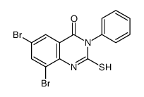 6,8-dibromo-3-phenyl-2-sulfanylidene-1H-quinazolin-4-one Structure