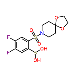 (2-(1,4-二氧杂-8-氮杂螺[4.5]癸烷-8-基磺酰)-4,5-二氟苯基)硼酸结构式