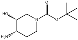 tert-Butyl(3R,4S)-4-amino-3-hydroxypiperidine-1-carboxylate Structure