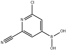 2-Chloro-6-cyanopyridine-4-boronic acid结构式