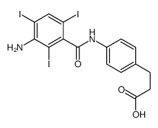 3-[4-[(3-amino-2,4,6-triiodo-benzoyl)amino]phenyl]propanoic acid structure