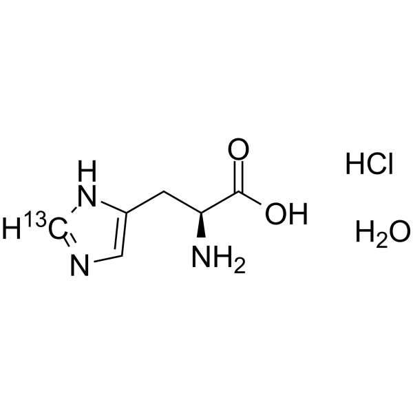 L-组氨酸盐酸盐,一水 13C (水合盐酸盐)结构式