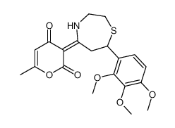 (3E)-6-methyl-3-[7-(2,3,4-trimethoxyphenyl)-1,4-thiazepan-5-ylidene]pyran-2,4-dione结构式