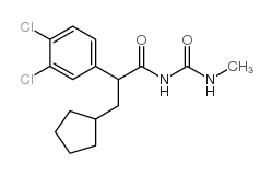 3,4-Dichloro-alpha-(cyclopentylmethyl)-N-((methylamino)carbonyl)benzeneacetamide Structure