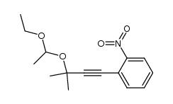 Aethyl(4-O-nitrophenyl-2-methyl-3-butyn-2-yl)acetal (IIIa)结构式