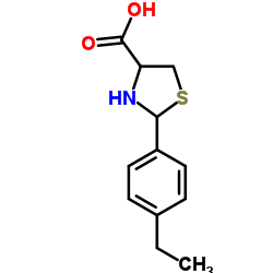 2-(4-Ethylphenyl)-1,3-thiazolidine-4-carboxylic acid结构式
