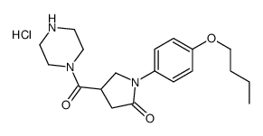 1-((1-(4-Butoxyphenyl)-5-oxo-3-pyrrolidinyl)carbonyl)piperazine hydroc hloride Structure