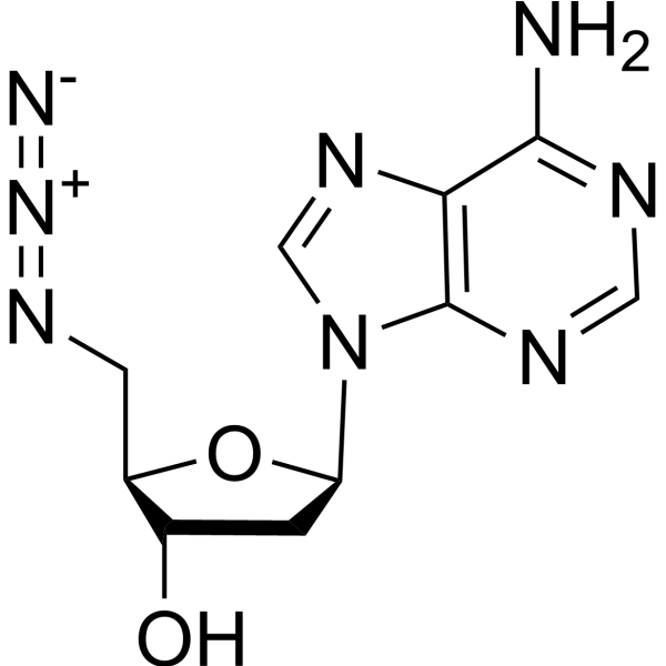 [5-(6-aminopurin-9-yl)-3-hydroxy-oxolan-2-yl]methylimino-imino-azanium structure