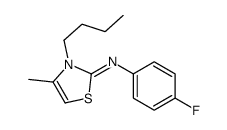 3-butyl-N-(4-fluorophenyl)-4-methyl-1,3-thiazol-2-imine结构式