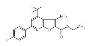 ethyl 3-amino-4-(trifluoromethyl)-6-(4-fluorophenyl)furo[2,3-b]pyridine-2-carboxylate Structure