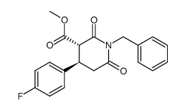 (3S,4R)-1-benzyl-4-(4-fluorophenyl)-2,6-dioxopiperidine-3-carboxylic acid methyl ester结构式