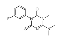 6-dimethylamino-3-(3-fluoro-phenyl)-1-methyl-4-thioxo-3,4-dihydro-1H-[1,3,5]triazin-2-one Structure