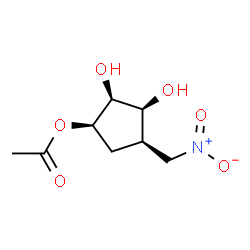 1,2,3-Cyclopentanetriol, 4-(nitromethyl)-, 1-acetate, (1R,2S,3S,4R)- (9CI) Structure
