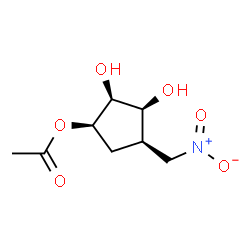 1,2,3-Cyclopentanetriol, 4-(nitromethyl)-, 1-acetate, (1R,2S,3S,4R)- (9CI) structure