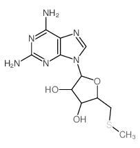 2-(2,6-diaminopurin-9-yl)-5-(methylsulfanylmethyl)oxolane-3,4-diol结构式