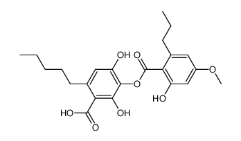 2,4-Dihydroxy-3-[(2-hydroxy-4-methoxy-6-propylbenzoyl)oxy]-6-pentylbenzoic acid结构式
