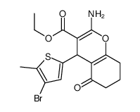ethyl 2-amino-4-(4-bromo-5-methylthiophen-2-yl)-5-oxo-4,6,7,8-tetrahydrochromene-3-carboxylate结构式