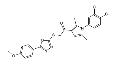 1-[1-(3,4-dichlorophenyl)-2,5-dimethylpyrrol-3-yl]-2-[[5-(4-methoxyphenyl)-1,3,4-oxadiazol-2-yl]sulfanyl]ethanone结构式