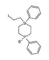 1-trihydridoborato-4-(2-iodoethyl)-1,4-diphenyl-1-phosphonia-4-silacyclohexane结构式