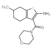 6-methyl-3-(morpholin-4-ylcarbonyl)-4,5,6,7-tetrahydro-1-benzothiophen-2-amine(SALTDATA: FREE) Structure