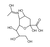 (6R)-5-Acetamido-3,5-dideoxy-6-[(1S)-1,2,3-trihydroxypropyl]-α-L- threo-hex-2-ulopyranosonic acid结构式