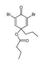 Butyric acid 3,5-dibromo-4-oxo-1-propyl-cyclohexa-2,5-dienyl ester Structure