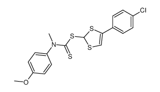 (4-Methoxy-phenyl)-methyl-dithiocarbamic acid 4-(4-chloro-phenyl)-[1,3]dithiol-2-yl ester Structure