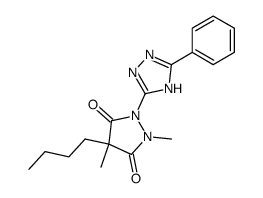 4-butyl-1,4-dimethyl-2-(5-phenyl-1H-[1,2,4]triazol-3-yl)-pyrazolidine-3,5-dione结构式