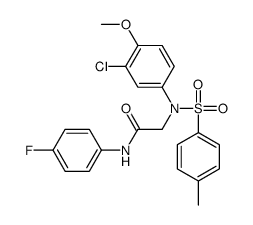 2-(3-chloro-4-methoxy-N-(4-methylphenyl)sulfonylanilino)-N-(4-fluorophenyl)acetamide结构式