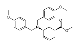 (1S,5S)-N,N-bis-p-methoxybenzyl(5-methoxycarbonylcyclohex-2-enyl)amine结构式