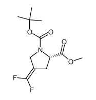 methyl (2S)-N-tert-butoxycarbonyl-4-difluoromethyleneprolinate结构式
