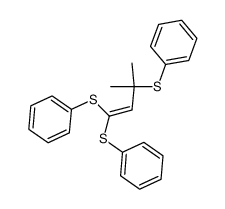 (3-methylbut-1-ene-1,1,3-triyl)tris(phenylsulfane)结构式
