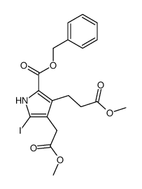 benzyl 2-iodo-3[(methoxycarbonyl)methyl]-4-[β-(methoxycarbonyl)ethyl]-5-pyrrolecarboxylate结构式