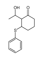 2-(1-hydroxyethyl)-3-(phenylthio)cyclohexan-1-one结构式