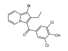 (1-Bromo-2-ethyl-indolizin-3-yl)-(3,5-dichloro-4-hydroxy-phenyl)-methanone结构式
