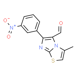 3-METHYL-6-(3-NITROPHENYL)IMIDAZO[2,1-B]THIAZOLE-5-CARBOXALDEHYDE结构式