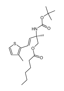 (R)-2-((tert-butoxycarbonyl)amino)-2-methyl-4-(3-methylthiophen-2-yl)but-3-en-1-yl hexanoate Structure