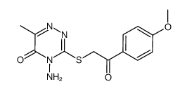 4-amino-3-(2-(p-methoxyphenyl)-2-oxoethylsulfanyl)-6-methyl-1,2,4-triazin-5(4H)-one结构式