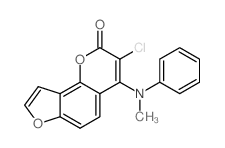 2H-Furo[2,3-h]-1-benzopyran-2-one, 3-chloro-4-(methylphenylamino)-结构式