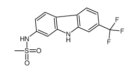 N-[7-(trifluoromethyl)-9H-carbazol-2-yl]methanesulfonamide结构式