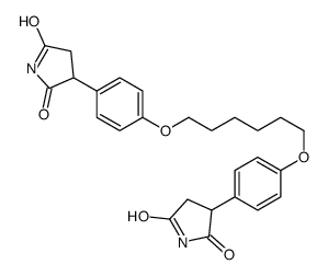 3-[4-[6-[4-(2,5-dioxopyrrolidin-3-yl)phenoxy]hexoxy]phenyl]pyrrolidine-2,5-dione Structure