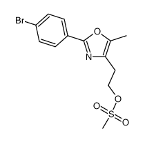 methanesulfonic acid 2-[2-(4-bromo-phenyl)-5-methyl-oxazol-4-yl]-ethyl ester结构式