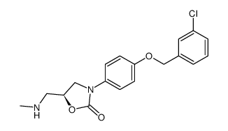 [5S,(-)]-3-[4-[(3-Chlorophenyl)methoxy]phenyl]-5-[(methylamino)methyl]-2-oxazolidinone结构式