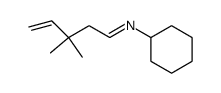 N-cyclohexyl-3,3-dimethylpent-4-en-1-imine结构式