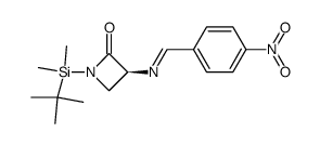 (S)-1-(tert-Butyl-dimethyl-silanyl)-3-{[1-(4-nitro-phenyl)-meth-(Z)-ylidene]-amino}-azetidin-2-one Structure