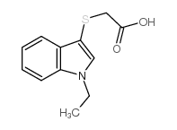 (1-乙基-1H-吲哚-3-磺酰基)-乙酸结构式