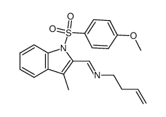 But-3-enyl-[1-[1-(4-methoxy-benzenesulfonyl)-3-methyl-1H-indol-2-yl]-meth-(E)-ylidene]-amine Structure